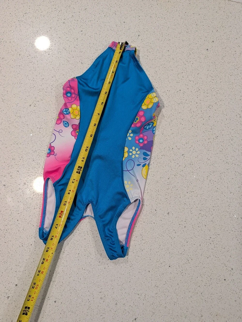 ADORABLE GK ELITE Small Gymnastics Dance Leotard Neon Pink Yellow FLORAL Unicorn